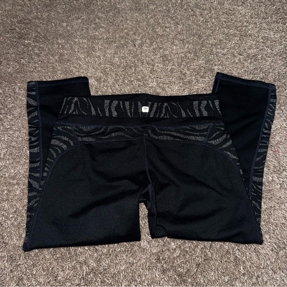 Fabletics Pants - Fabletics Black Leggings with Zebra Print Accents